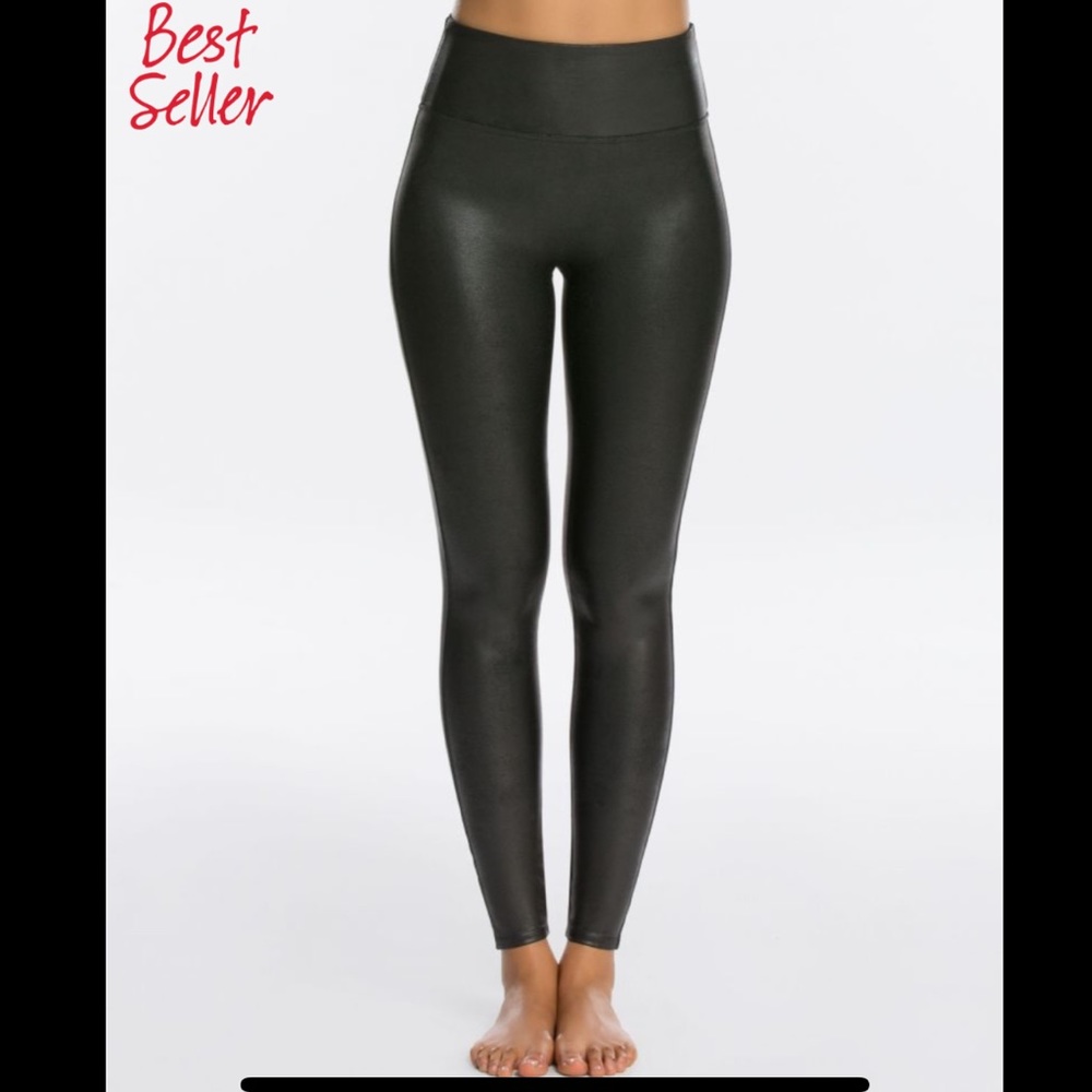 Spanx Faux Leather Leggings, Petite - Like New!